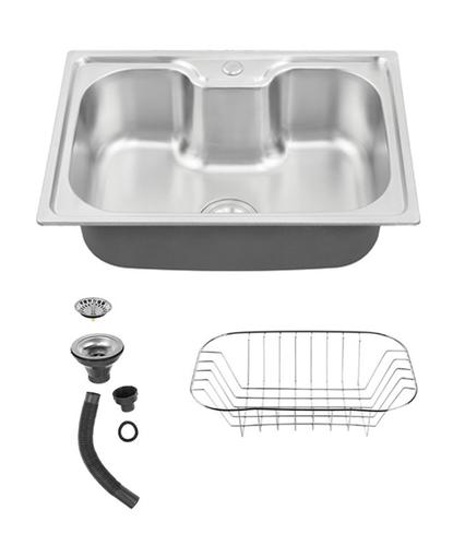 Bacha Cocina Rieti By Gadnic 60x42x20 cm Acero Inoxidable SUS 201 Espesor 07 mm Instalacion Sobre Mesada - 6