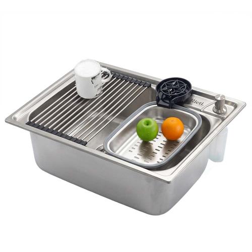 KBACHA04 - Bacha de Cocina Inteligente Rieti by Gadnic 75 cm Acero 304 Kit Completo - 0