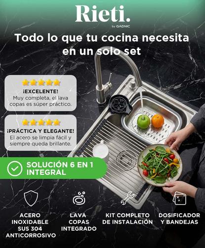 KBACHA04 - Bacha de Cocina Inteligente Rieti by Gadnic 75 cm Acero 304 Kit Completo - 1