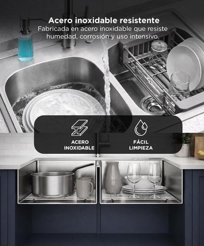 Bacha De Cocina Doble Rieti By Gadnic 84cm Acero Inoxidable - 2