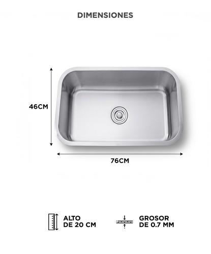 Bacha de Cocina Rieti by Gadnic 76cm Acero Inoxidable Kit Completo - 5