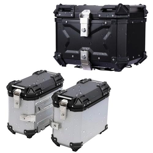Kit De 2 Baúles Laterales 38 L Y Baul 45 L Gadnic Para Moto Aluminio - 0