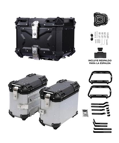 Kit De 2 Baúles Laterales 38 L Y Baul 45 L Gadnic Para Moto Aluminio - 6