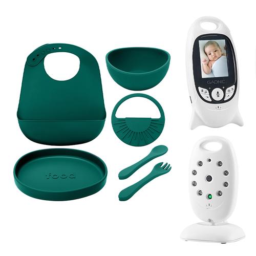 Kit Baby Call Monitor Gadnic Visión Nocturna Sensor Temperatura + Set de Alimentación de Bebé Gadnic Cubiertos Platos de Silicona  - 0