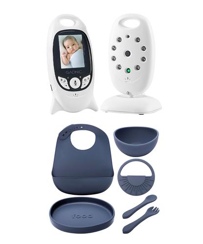 Kit Baby Call Monitor Gadnic Visión Nocturna Sensor Temperatura + Set de Alimentación de Bebé Gadnic Cubiertos Platos de Silicona  - 6