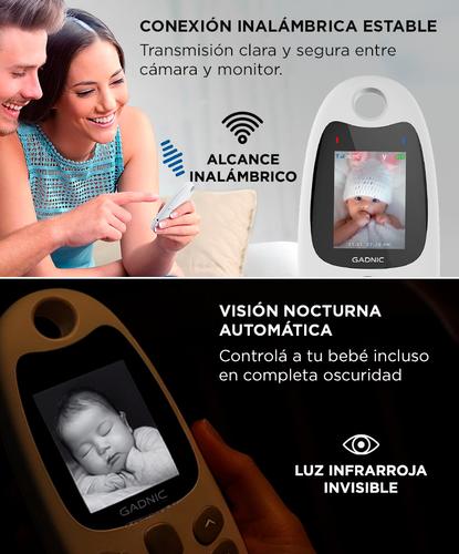 Kit Baby Call Gadnic Cámara Monitor Seguridad Bebes Intercomunicador + Set de Alimentación para Bebés Gadnic Silicona - 2