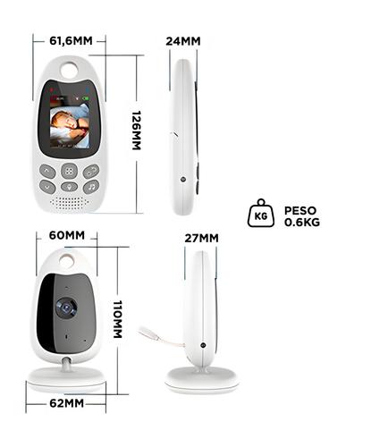 Kit Baby Call Gadnic Cámara Monitor Seguridad Bebes Intercomunicador + Set de Alimentación para Bebés Gadnic Silicona - 4