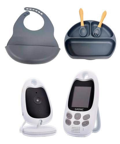 Kit Baby Call Gadnic Cámara Monitor Seguridad Bebes Intercomunicador + Set de Alimentación para Bebés Gadnic Silicona - 5