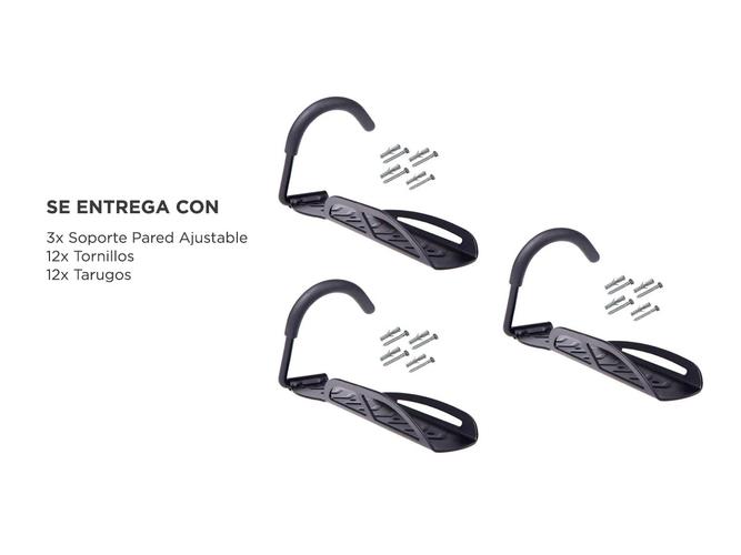 Kit x3 Soporte C/Gancho Gadnic Para Bicicleta Pared - 5