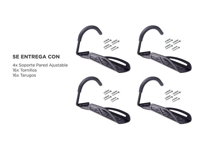 Kit x4 Soporte C/Gancho Gadnic Para Bicicleta Pared - 5