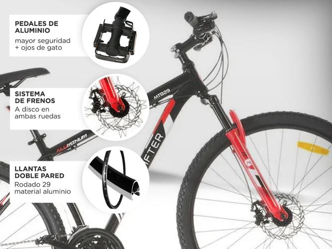 Bicicleta MTB Rod 29 Shifter T18 cuadro aluminio + Kit luces de regalo - 4