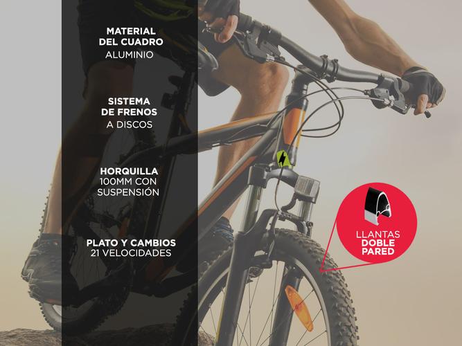 Bicicleta MTB Rod 29 Shifter T18 cuadro aluminio + Linterna recargable - 3