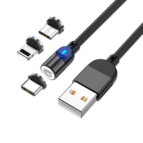 Kit Cables Magnéticos Gadnic Celular 3 en 1 iPhone Android USB-C Lightning - 0