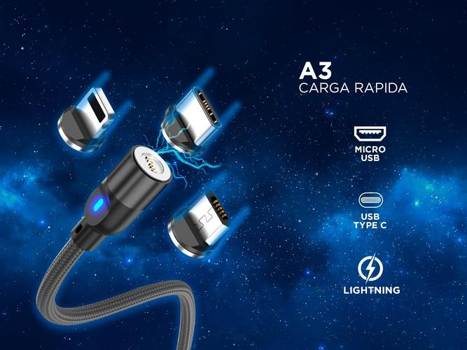 Kit Cables Magnéticos Gadnic Celular 3 en 1 iPhone Android USB-C Lightning - 2