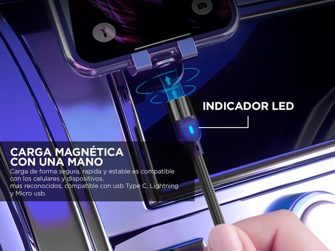 Kit Cables Magnéticos Gadnic Celular 3 en 1 iPhone Android USB-C Lightning - 3