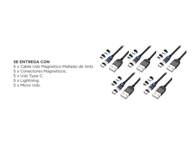 Kit Cables Magnéticos Gadnic Celular 3 en 1 iPhone Android USB-C Lightning - 6