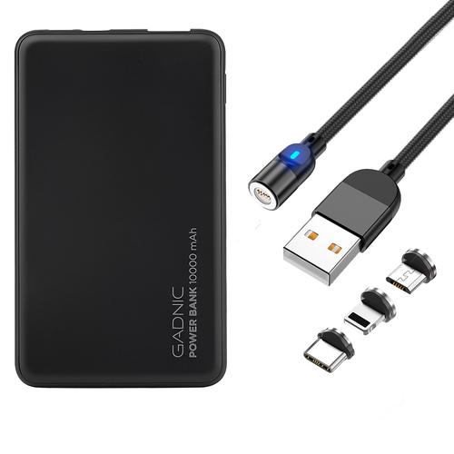 Kit Cargador Portátil BC-26 10000 Mah + Cable USB Magnético 3 en 1  - 0