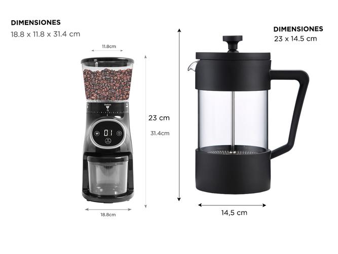 KIT Molinillo De Cafe Profesional CG165  Cafetera Manual Francesa Gadnic  - 5