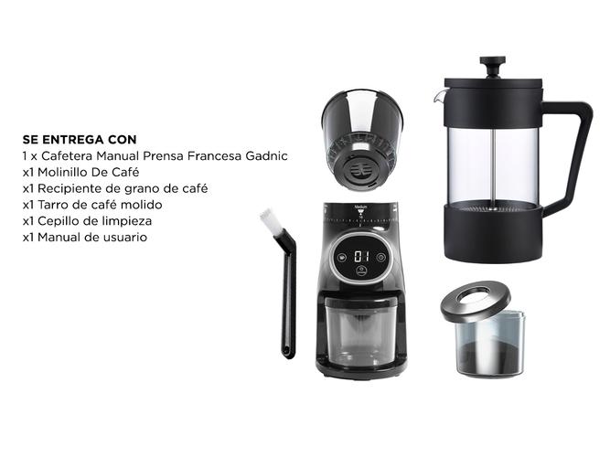 KIT Molinillo De Cafe Profesional CG165  Cafetera Manual Francesa Gadnic  - 6