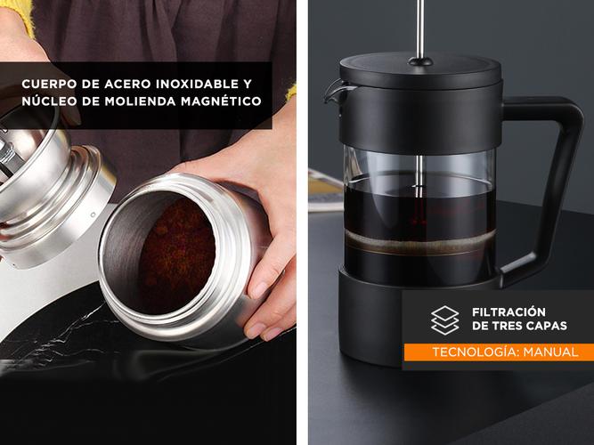 KIT Molinillo De Cafe Manual + Cafetera Prensa Francesa Gadnic  - 4