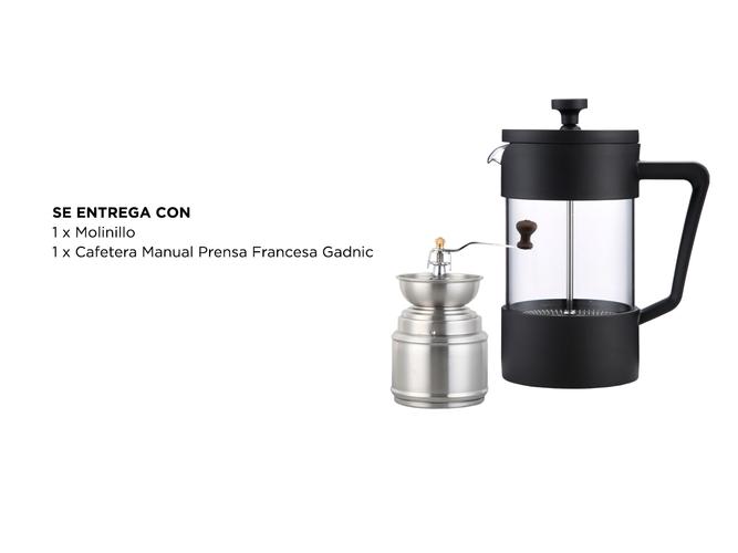 KIT Molinillo De Cafe Manual + Cafetera Prensa Francesa Gadnic  - 6
