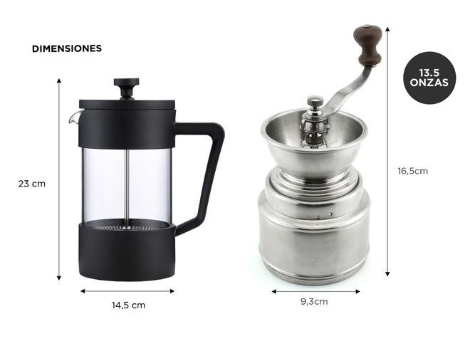 Cafetera Manual Prensa Francesa Cf2020 + Molinillo de Cafe Manual Portátil  - 5
