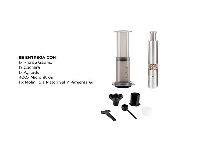 Kit Cafetera Aeropress Cukpress Gadnic + Molinillo Triturador de Café Manual Acero - 6