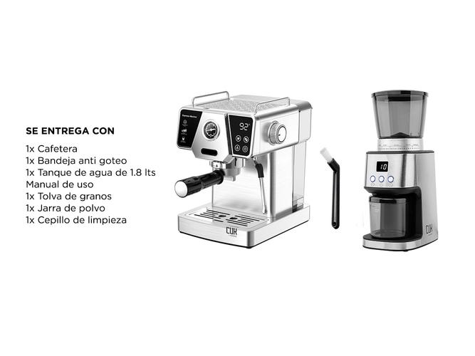 Kit Molinillo cafe con display + Cafetera Expresso 1350w CME07 20 Bar - 6