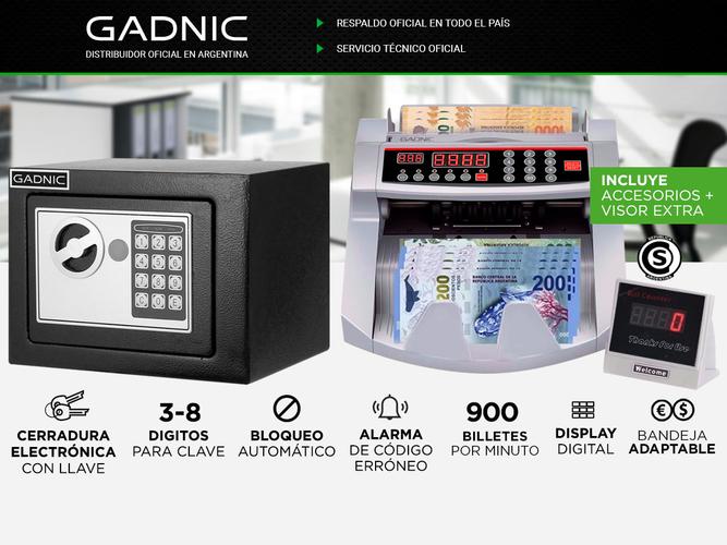 Kit de Seguridad Caja Fuerte + Contadora de billetes GADNIC  - 1