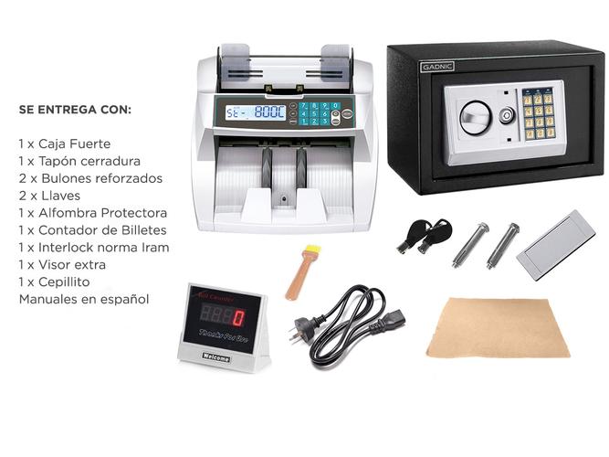 Caja Fuerte + Contadora de Billetes Gadnic Kit Seguridad Cerradura Electrónica - 6
