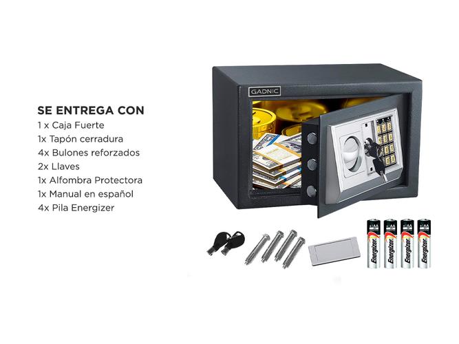 Caja Fuerte Digital Gadnic + 4 Pilas AA - 6