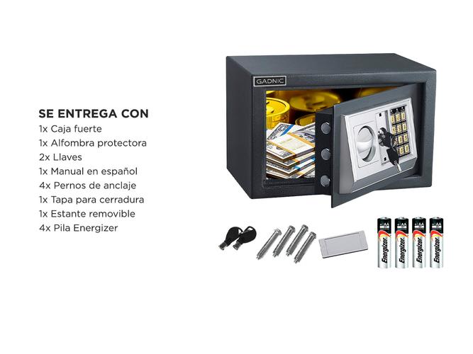 Caja Fuerte + 4 Pilas AA de regalo - 6