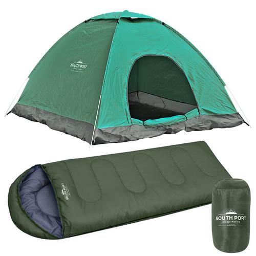 Kit Carpa 4p 200x200x130cm + Bolsa de dormir 180+30x75cm 170T poliester - 0