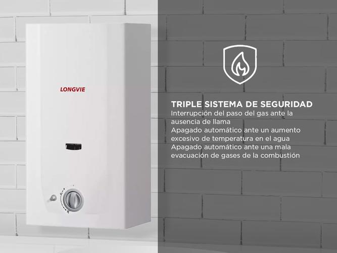 Calefón GN Longvie Tiro Balanceado 14 Litros CB214SFI izquierdo - 3