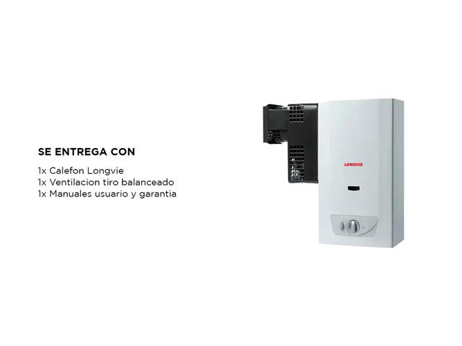 Calefón GN Longvie Tiro Balanceado 14 Litros CB214SFI izquierdo - 5