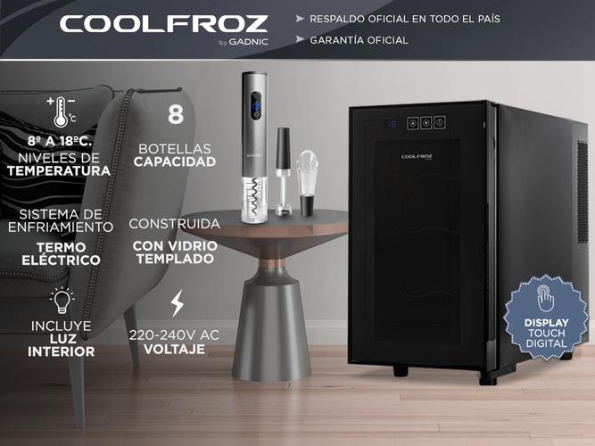Cava De Vino Coolfroz WCTE0008 8 Botellas + Sacacorchos Automático Gadnic - 1