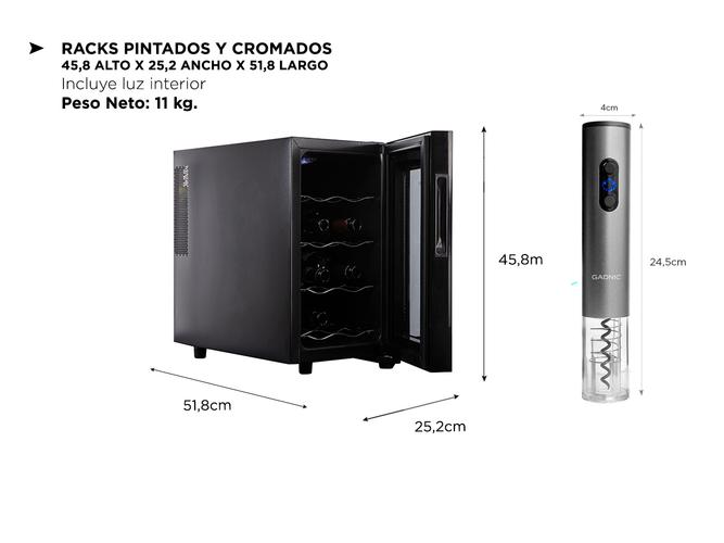 Cava De Vino Coolfroz WCTE0008 8 Botellas + Sacacorchos Automático Gadnic - 5