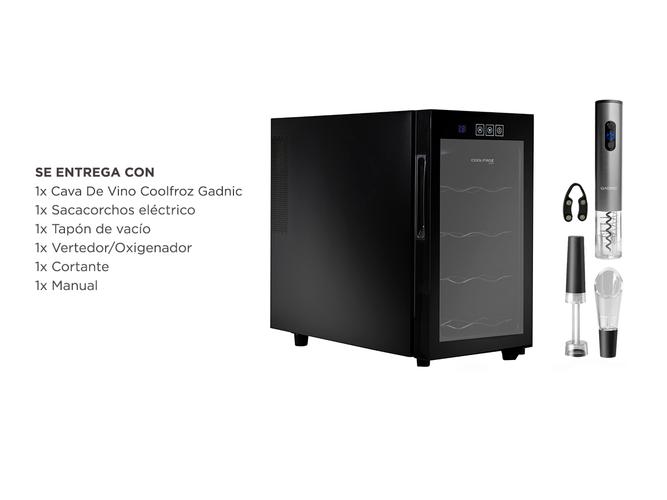 Cava De Vino Coolfroz WCTE0008 8 Botellas + Sacacorchos Automático Gadnic - 6