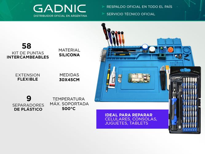 Kit Desarmador 80 en 1 Reparacion De Celulares + Manta Antiestática Gadnic - 1