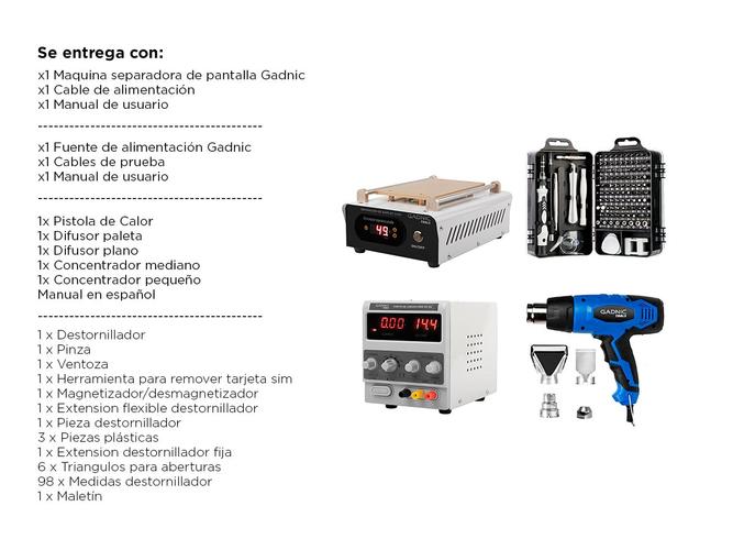 Kit Maquina Separadora De Pantalla + Estacion De Soldado + Pistola De Calor + Set De Herramientas  - 6