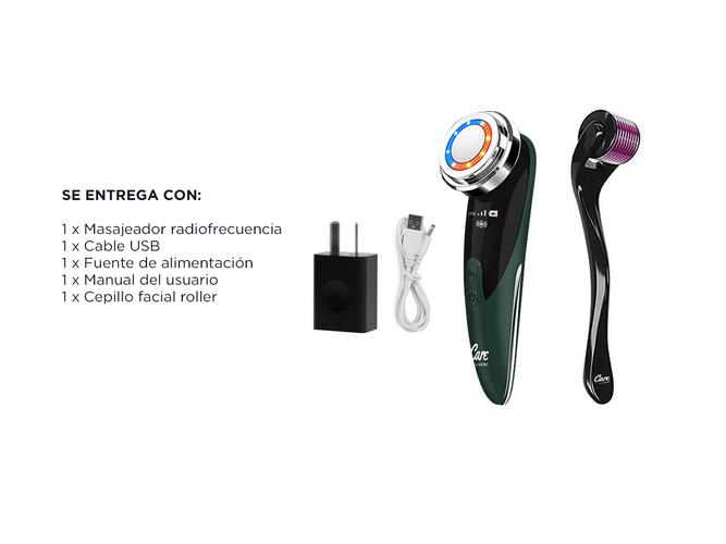 Kit Dermaroller  Cepillo Facial Masajeador LED - Rejuvenecedor - 6