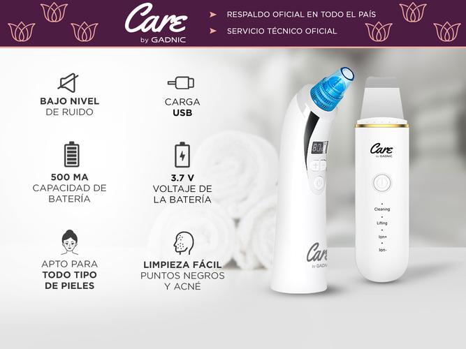 Kit Succionador de Puntos Negros + Espatula Ultrasonica de Limpieza Profesional Gadnic  - 1