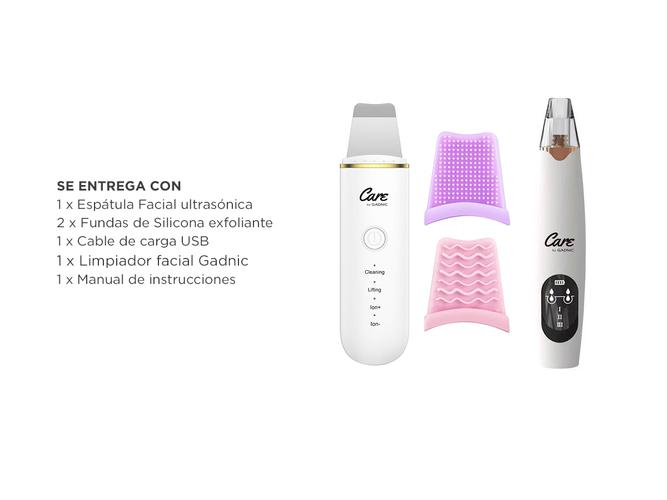 Kit Succionador de Puntos Negros X3 + Espatula Facial Cl50 Ultrasonica Recargable - 6