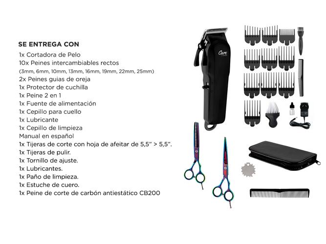 Kit Cortadora de Pelo Recargable CARE + Tijeras + Estuche x2 - 6