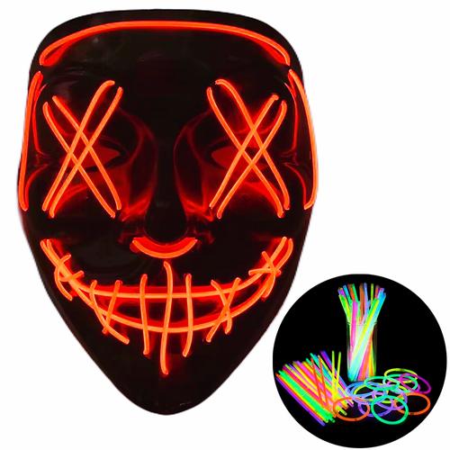 Kit De Máscara De Fiesta Gadnic LED Y Pulseras Luminosas Neon  - 0
