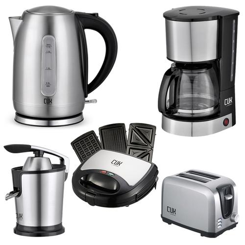 Kit Desayuno Pava Electrica + Tostadora + Cafetera Filtro + Juguera Pro+ Waflera Gadnic  - 0