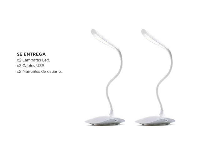Kit X2 Lamparas De Escritorio Led Gadnic Regulable Flexible Control Tactil  - 6
