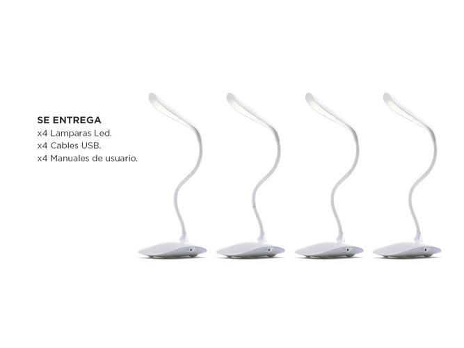 Kit X4 Lamparas De Escritorio Led Gadnic Regulable Flexible Control Tactil - 6