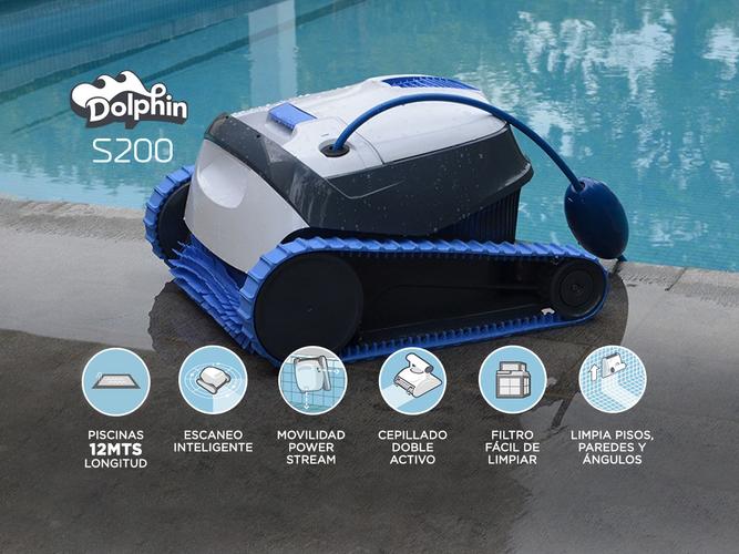 Robot Barrefondo Dolphin S200  Cloro 1KG  Alguicida 1L   Gel Clarificador 75GR - 1