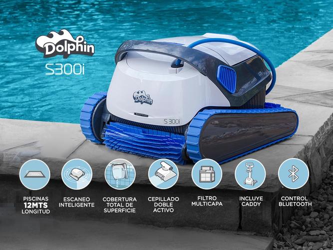Robot Barrefondo Dolphin S300i + Cloro 1KG + Alguicida 1L  + Gel Clarificador 75GR - 1